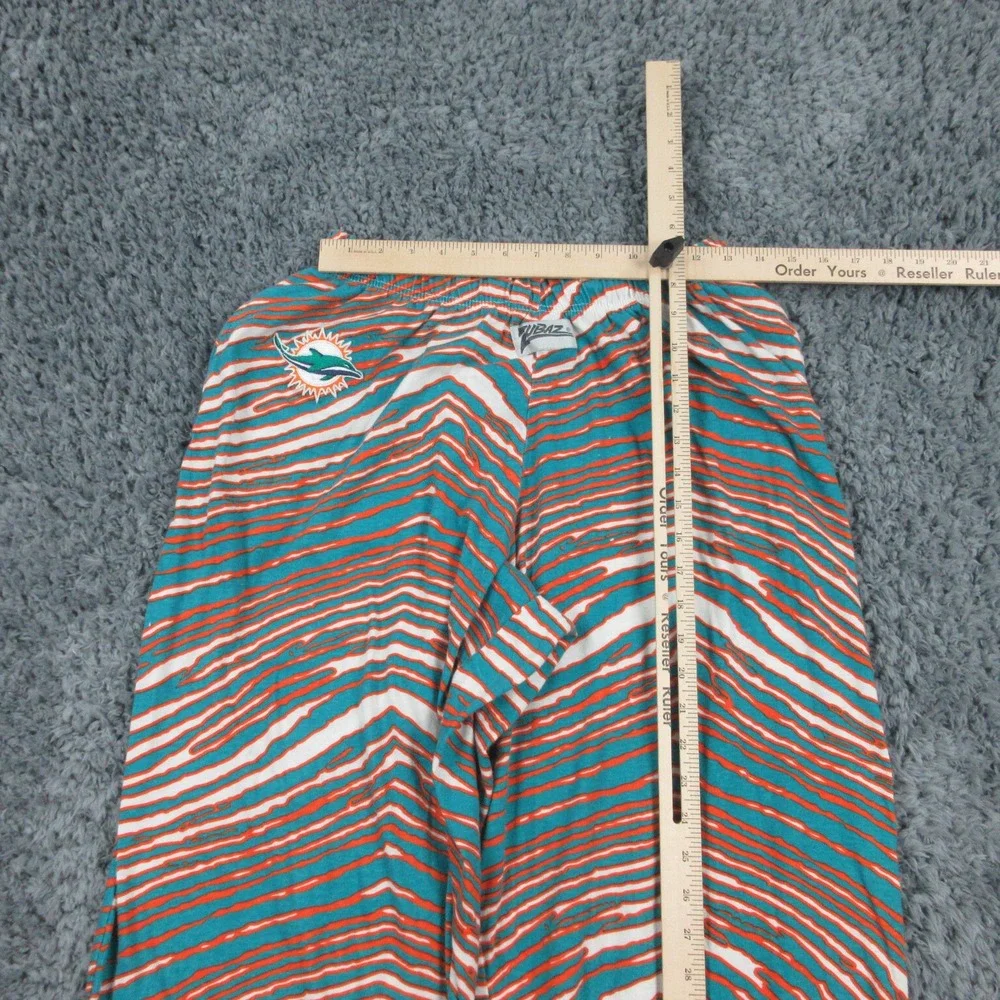 Zubaz Pants Mens Medium Blue Green White Orange Dolphins Pull On 26x28*